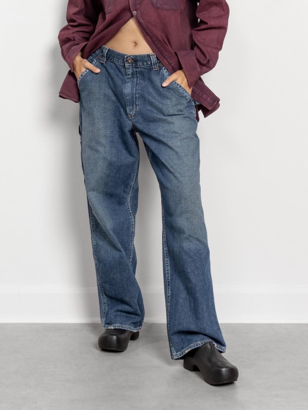 Baggy Vintage Jeans Wide Leg Denim Pants, Size Medium / 44 Inch Hips / Medium